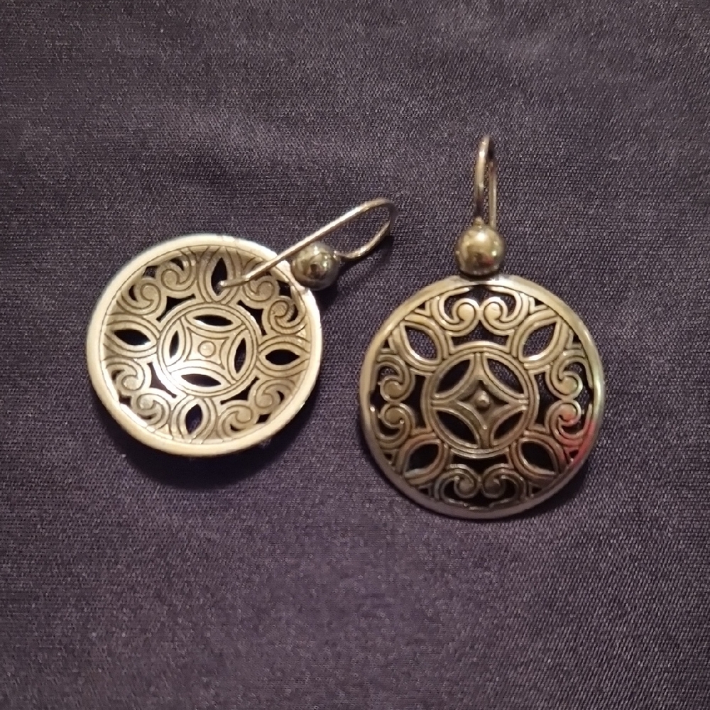 Brighton Silver Filigree Round Drop Earrings